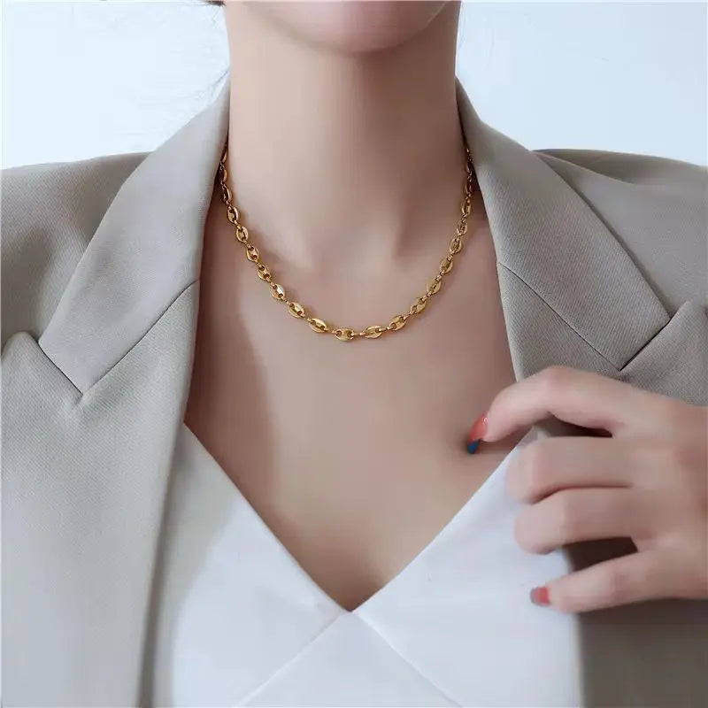 MARHOUHOU Everyday Gold Jewelry for Girls Chain Necklace