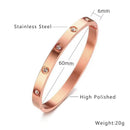 MARHOUHOU rose gold stainless steel bracelet with high polish and embedded stones gift jewelry for girlfriend