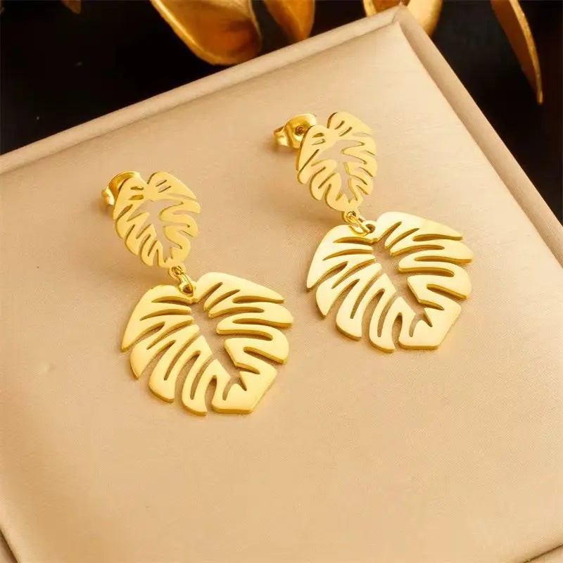 MARHOUHOU Gold Leaf Drop Earrings Gift Jewelry for Girlfriends