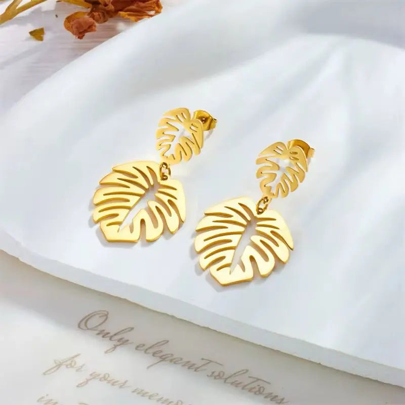 MARHOUHOU Gold Leaf Drop Earrings Gift Jewelry for Girlfriends