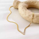 MARHOUHOU gold necklace with V-shaped pendant perfect as a girlfriend gift gold jewelry