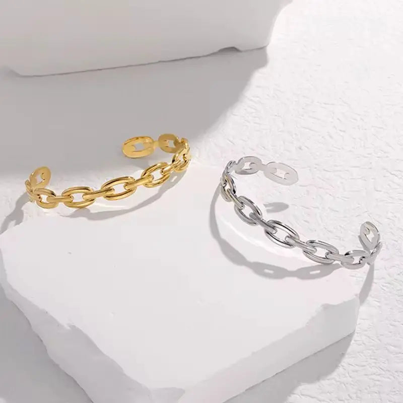 MARHOUHOU Elegant Chain Link Bangle Bracelet Set