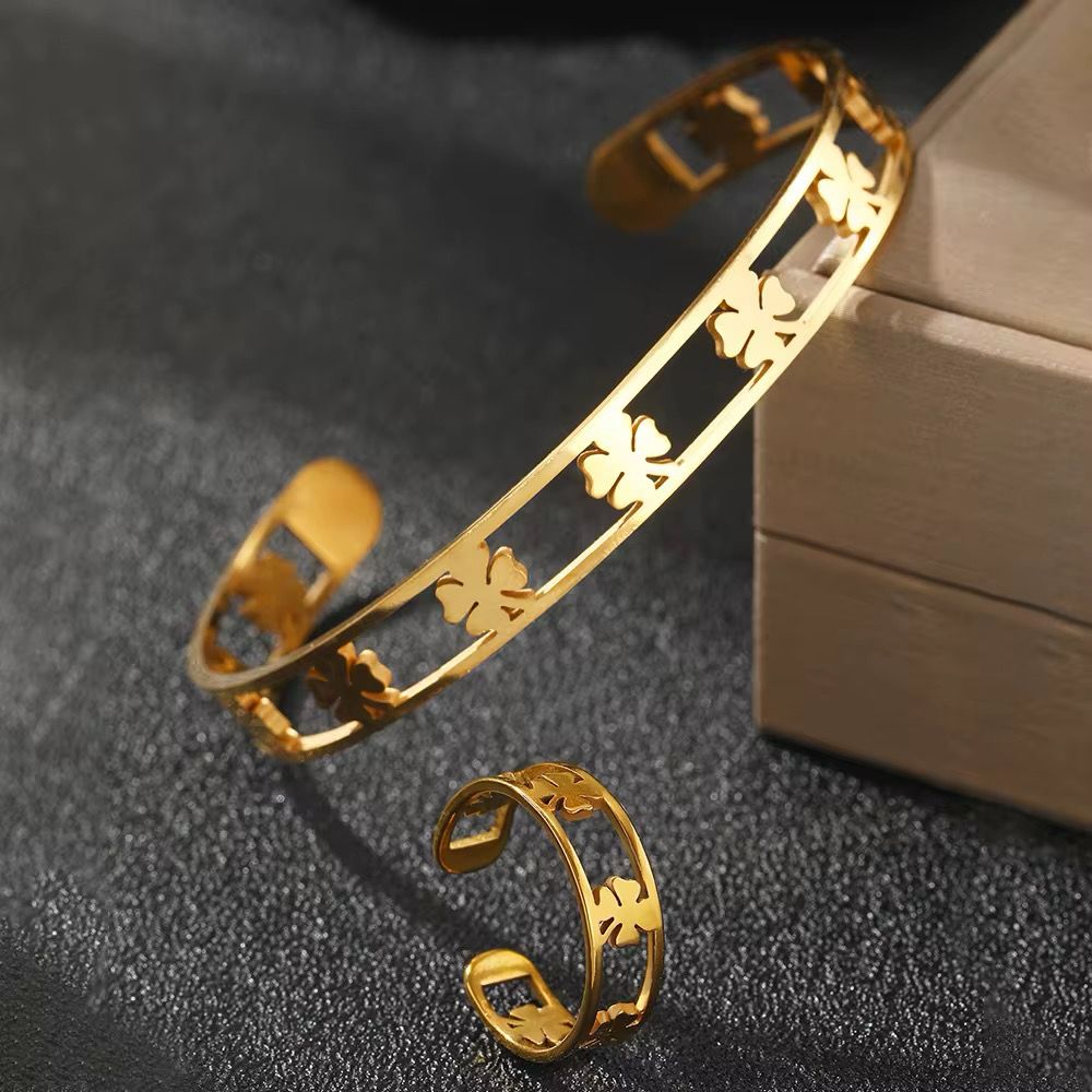 MARHOUHOU Gold Bangle Bracelet for Women with Butterfly Design