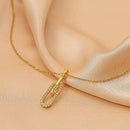 Gold chain necklace with a sparkling pendant ideal as a unique jewelry gift for girlfriend