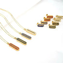 MARHOUHOU charm necklace for women with gold chains and color gemstone pendants in red, black, blue, and white