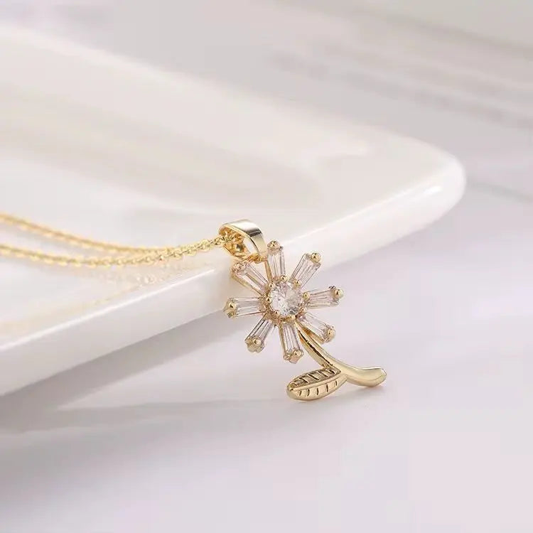 MARHOUHOU Sunflower Necklace Gift for Her - Charming Jewelry