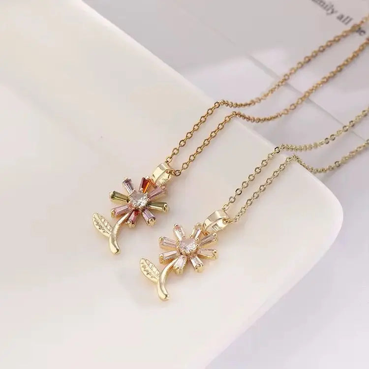MARHOUHOU Sunflower Necklace Gift for Her - Charming Jewelry